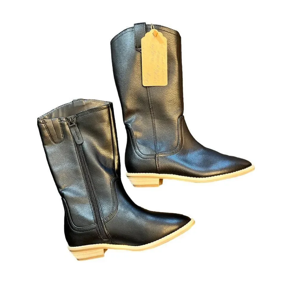 Cat & Jack Sahara Zipper Slip-On‎ Black Boots Children Size 1 NWT